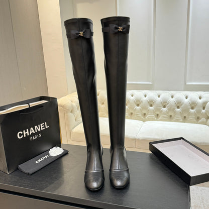 25 new butterfly bow high-heeled boots