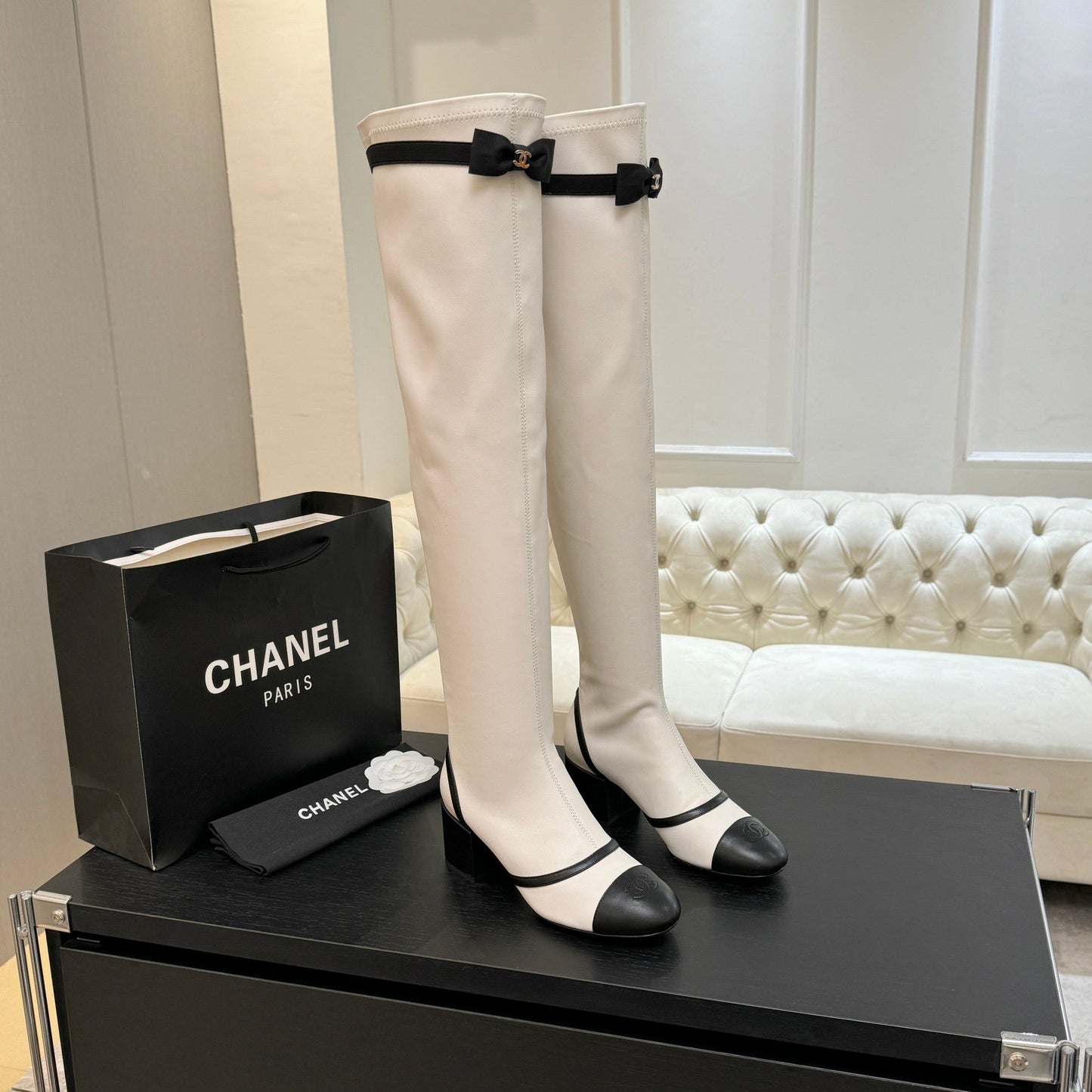 25 new butterfly bow high-heeled boots