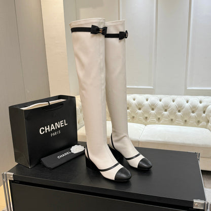 25 new butterfly bow high-heeled boots