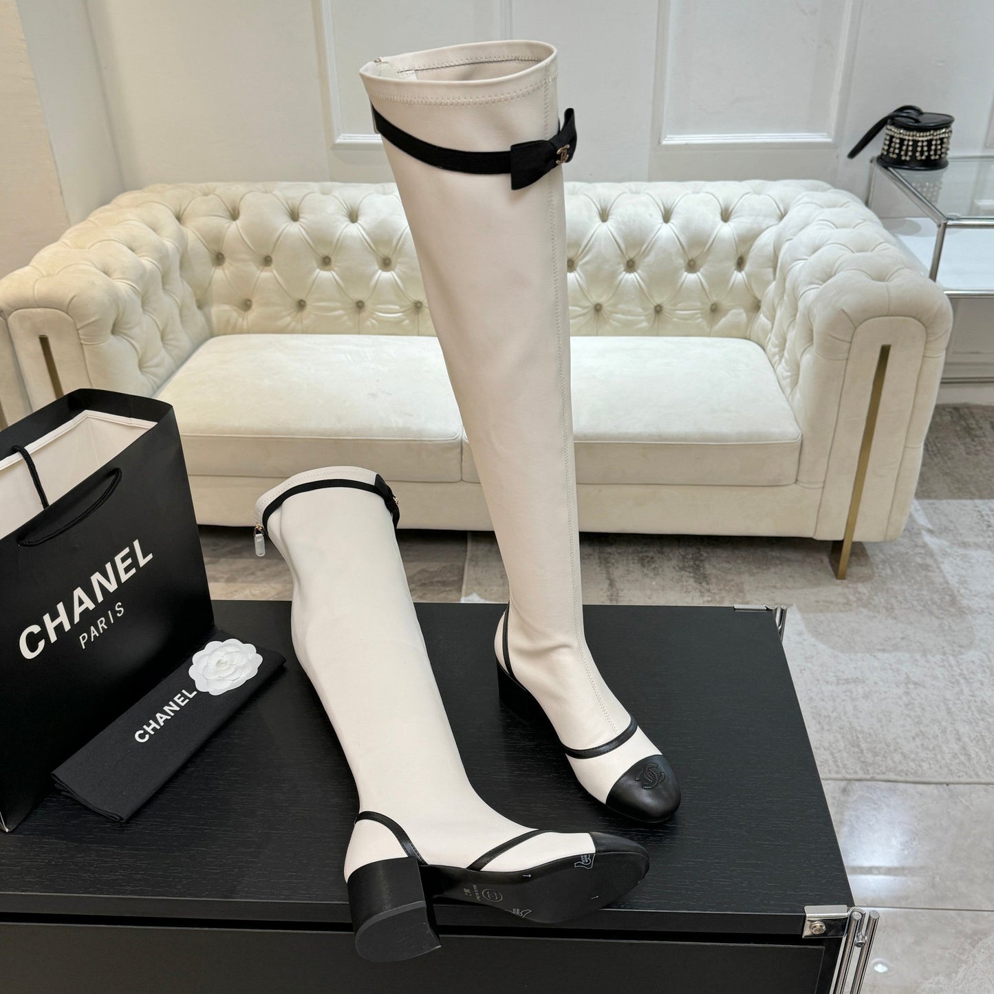 25 new butterfly bow high-heeled boots