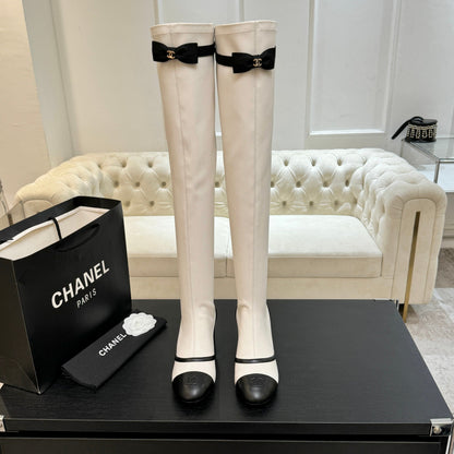 25 new butterfly bow high-heeled boots