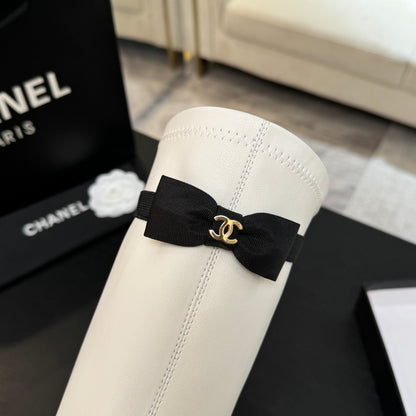 25 new butterfly bow high-heeled boots