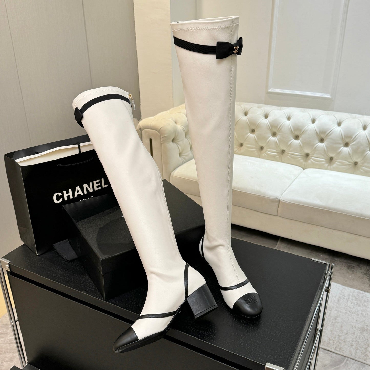 25 new butterfly bow high-heeled boots