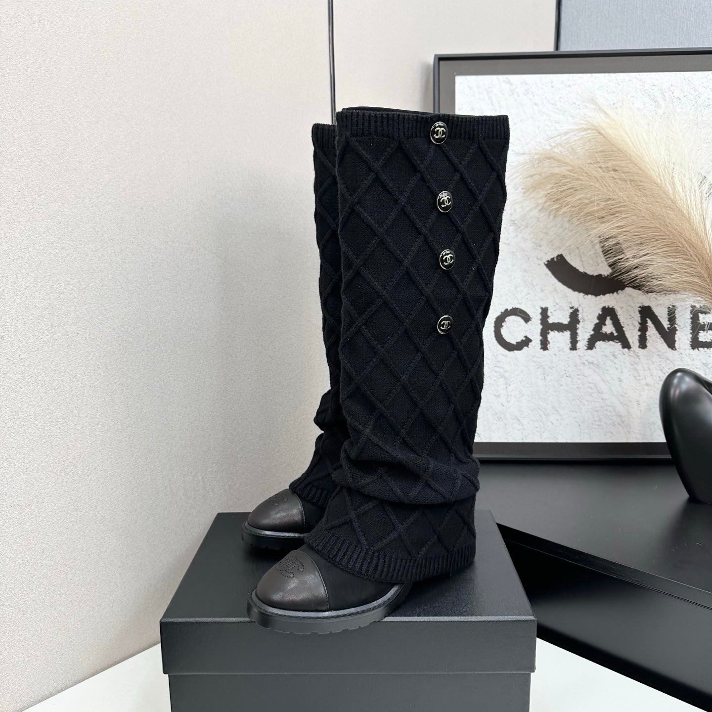 25 Knitted wool sheepskin boots