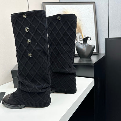 25 Knitted wool sheepskin boots