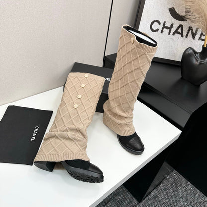 25 Knitted wool sheepskin boots