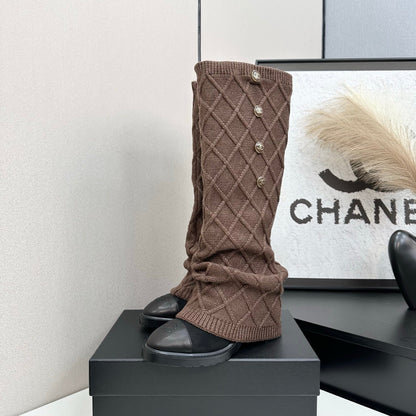 25 Knitted wool sheepskin boots