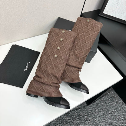 25 Knitted wool sheepskin boots