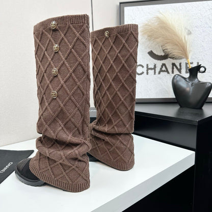 25 Knitted wool sheepskin boots