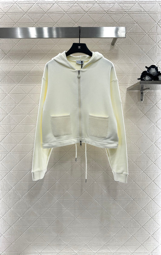 25 Hooded zip-up cotton sweatshirt