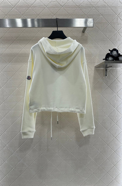 25 Hooded zip-up cotton sweatshirt