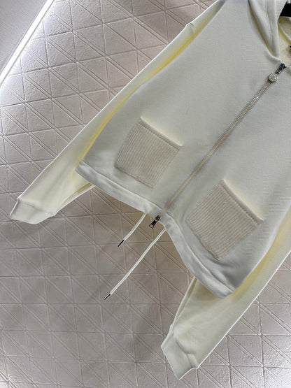 25 Hooded zip-up cotton sweatshirt