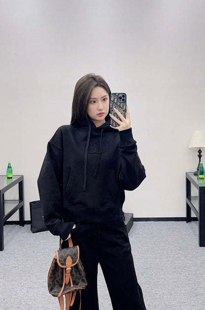 25 Hooded lettering cotton sweatshirt