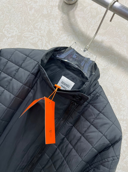 25 Stand up collar zipper medium length nylon cotton jacket