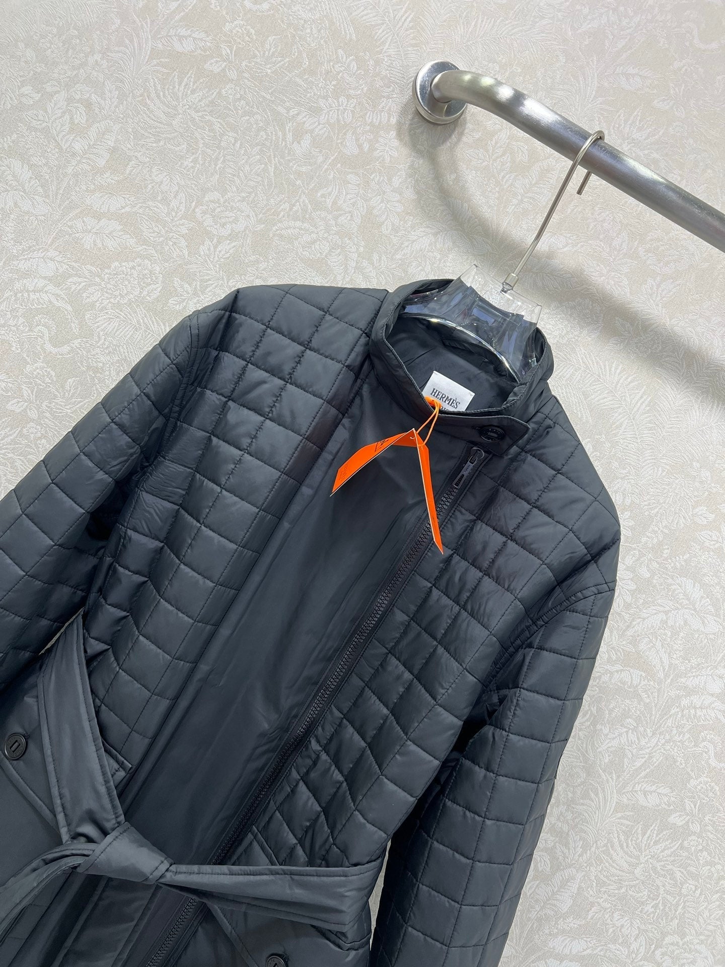 25 Stand up collar zipper medium length nylon cotton jacket