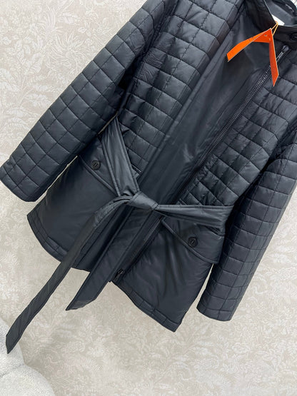 25 Stand up collar zipper medium length nylon cotton jacket