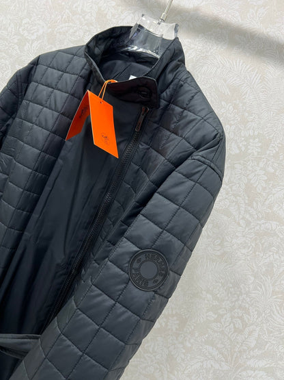 25 Stand up collar zipper medium length nylon cotton jacket