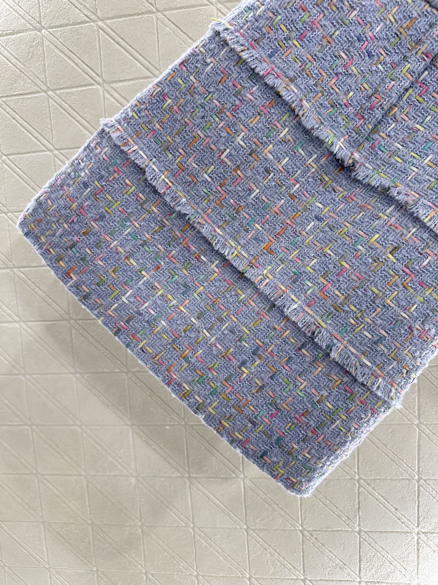 25 Round neck woven wool short jacket+half skirt set