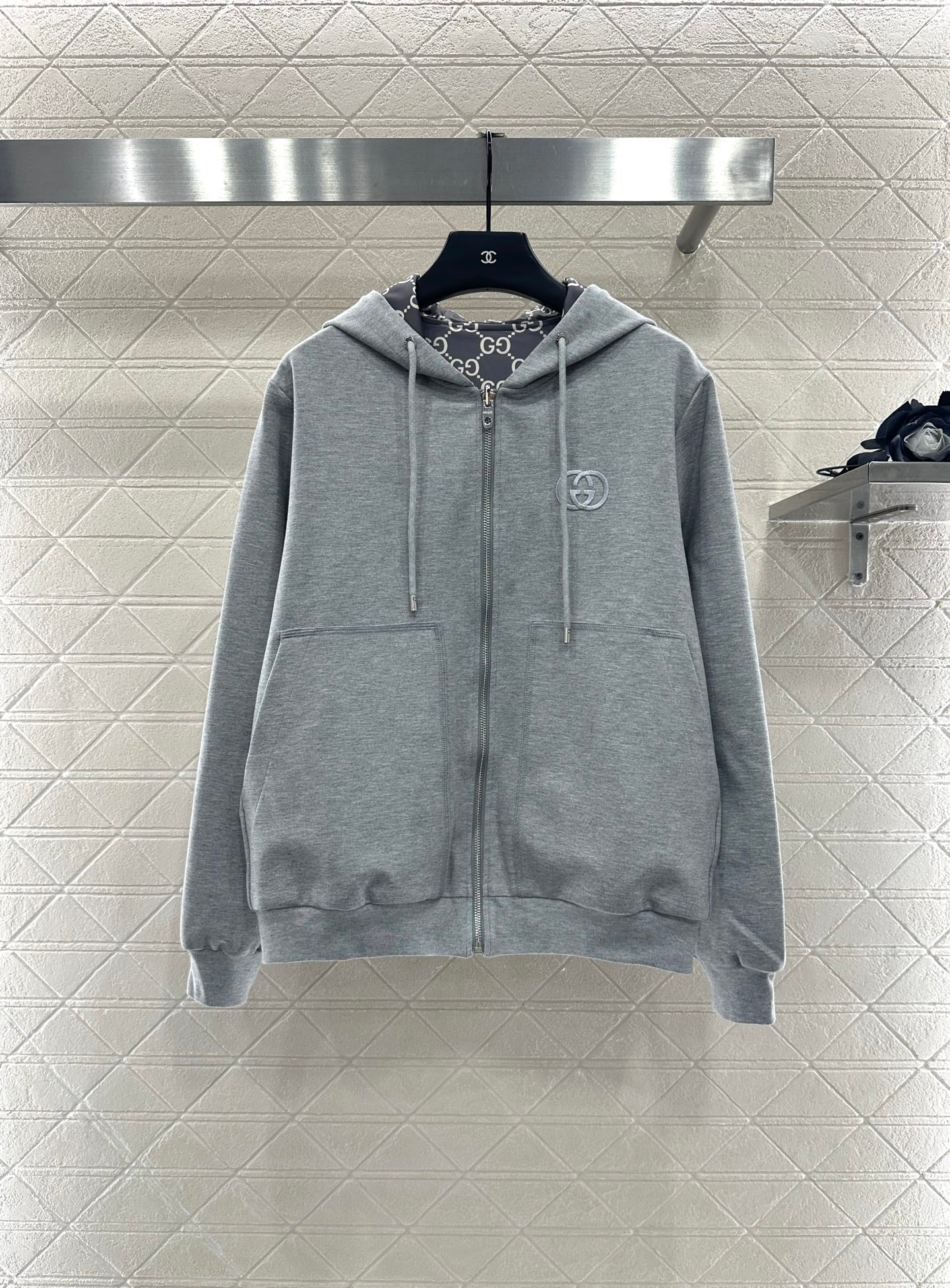 25 Double sided hooded jacket+long pants pure cotton set