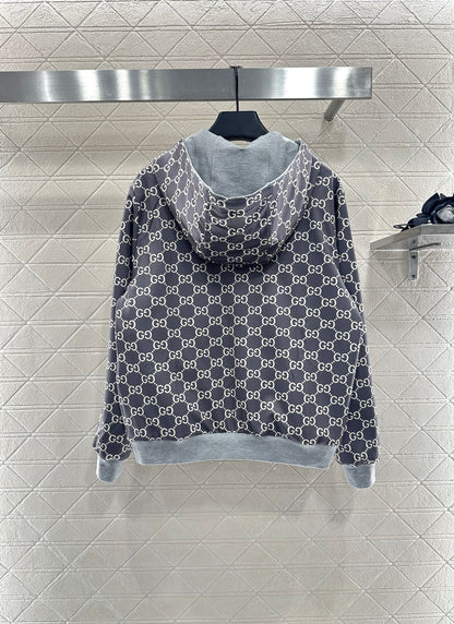 25 Double sided hooded jacket+long pants pure cotton set