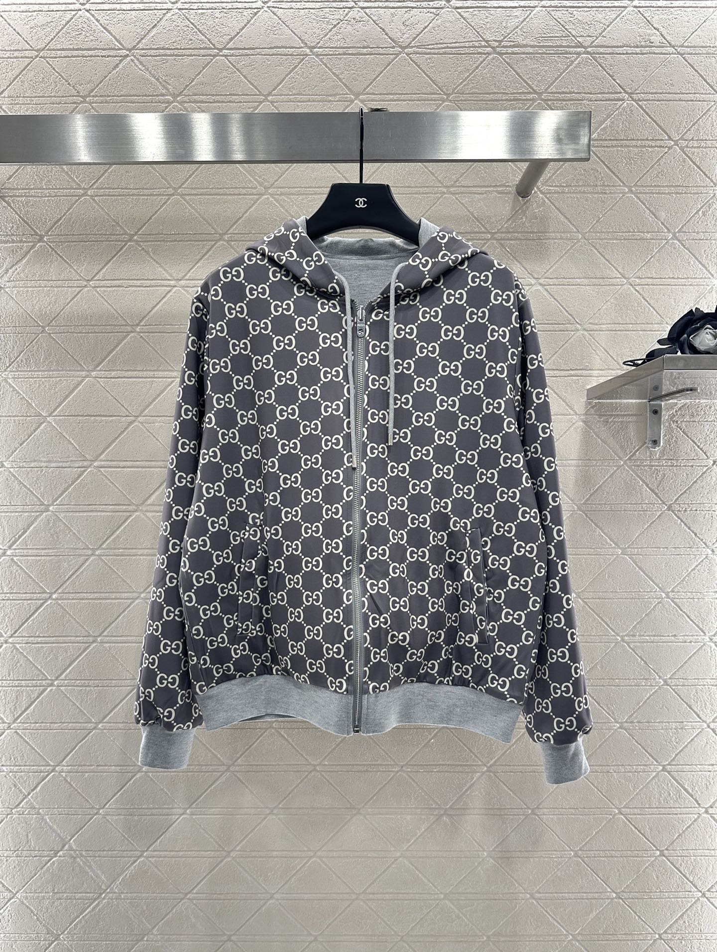 25 Double sided hooded jacket+long pants pure cotton set