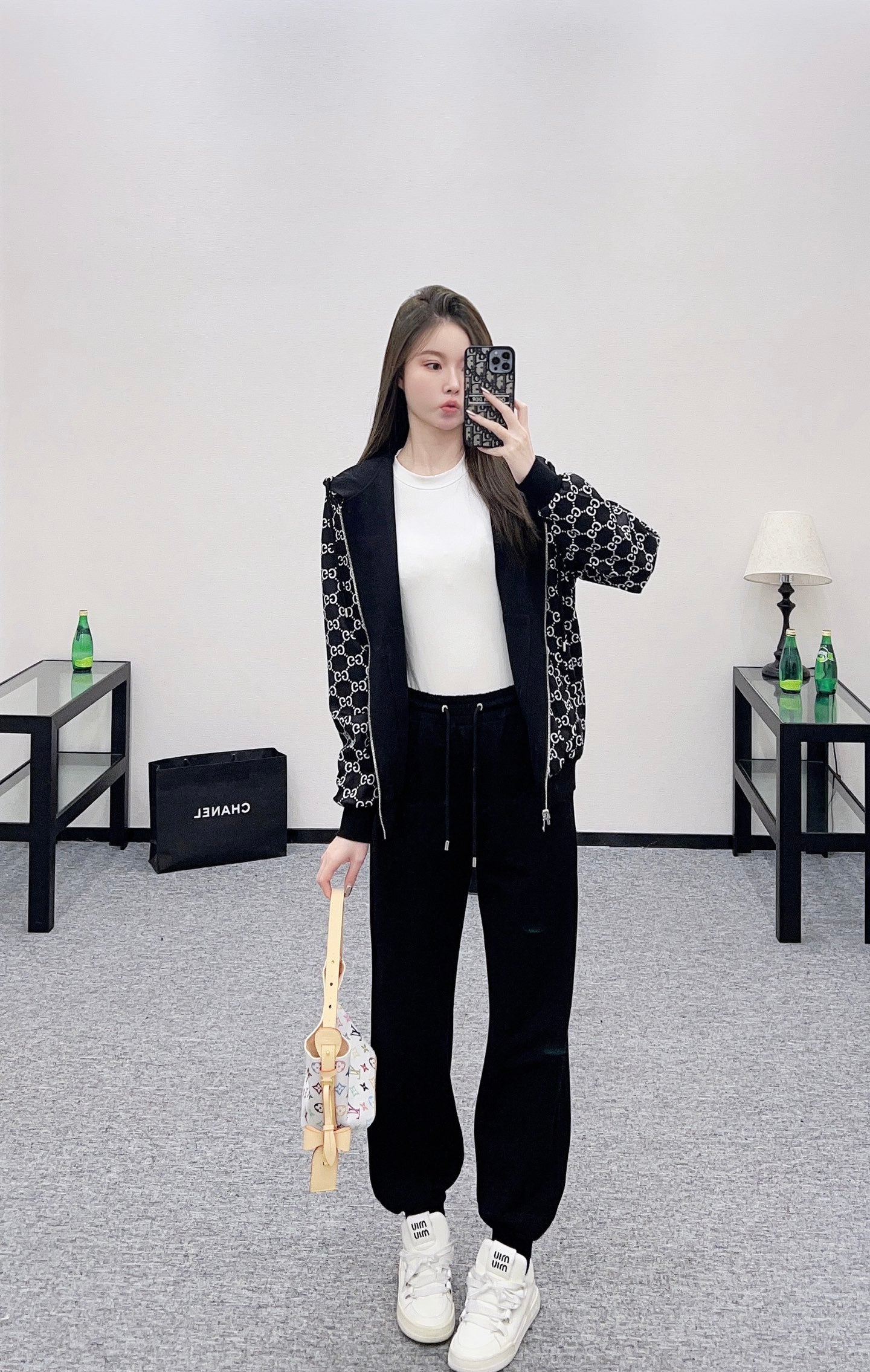 25 Double sided hooded jacket+long pants pure cotton set