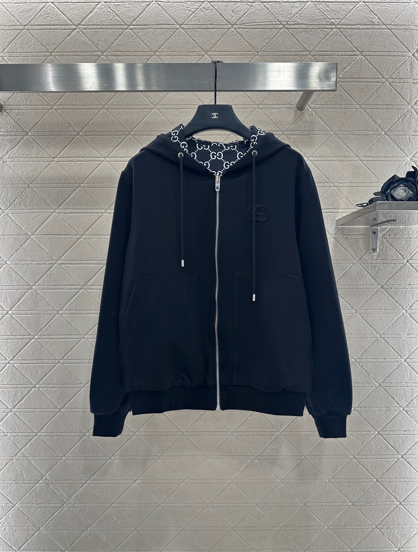 25 Double sided hooded jacket+long pants pure cotton set