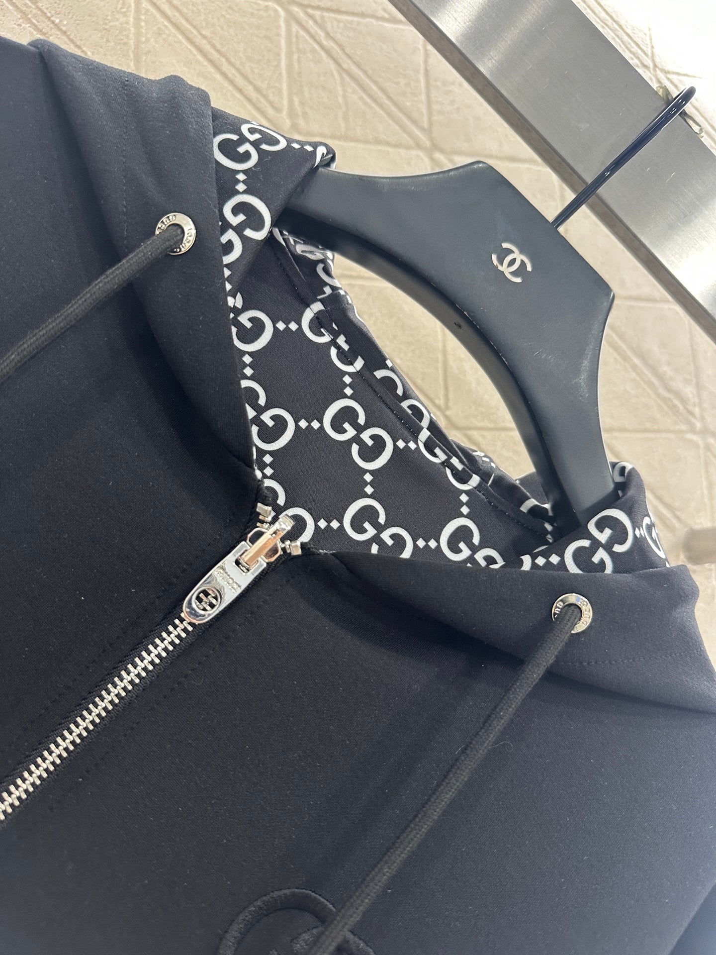 25 Double sided hooded jacket+long pants pure cotton set