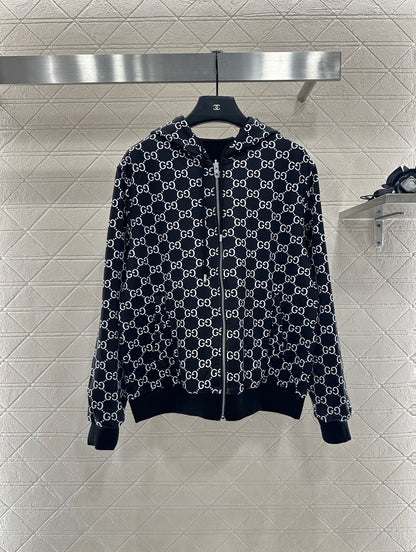 25 Double sided hooded jacket+long pants pure cotton set