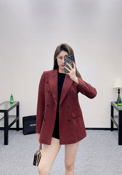 25 Corduroy lapel double breasted suit