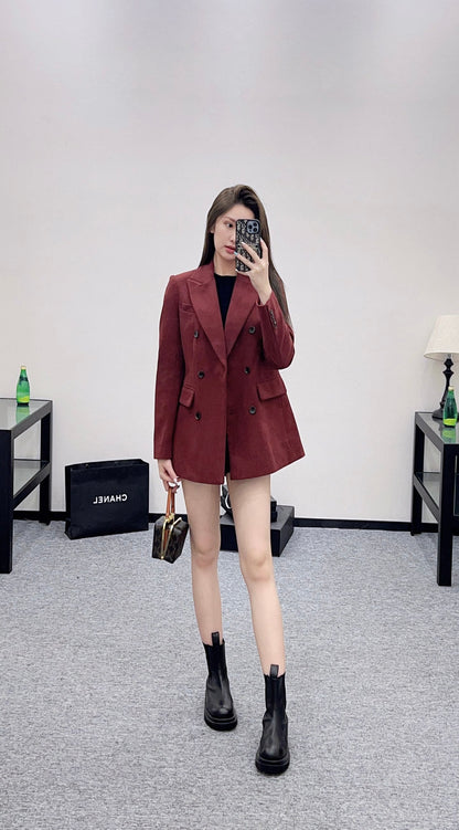 25 Corduroy lapel double breasted suit