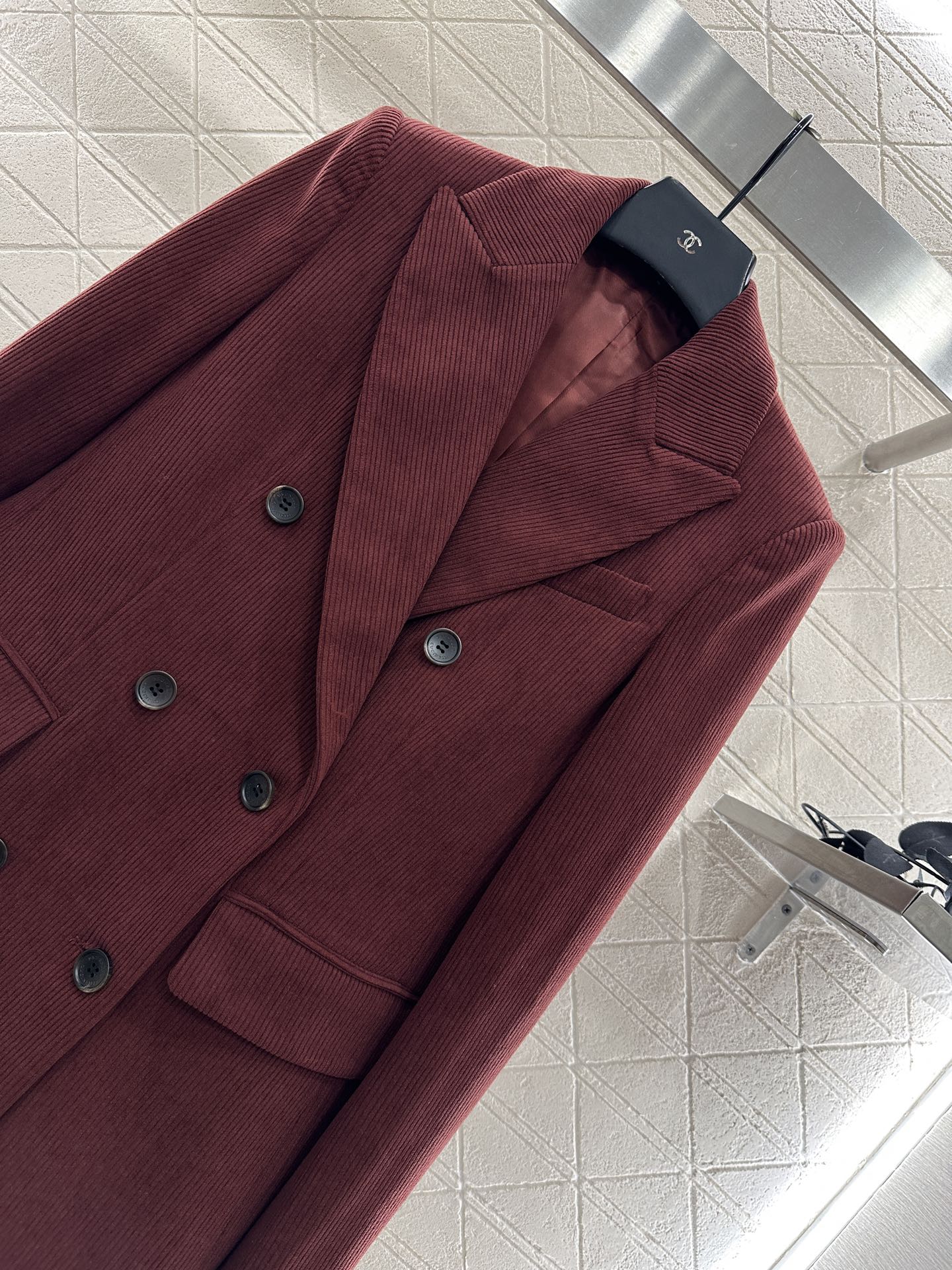 25 Corduroy lapel double breasted suit