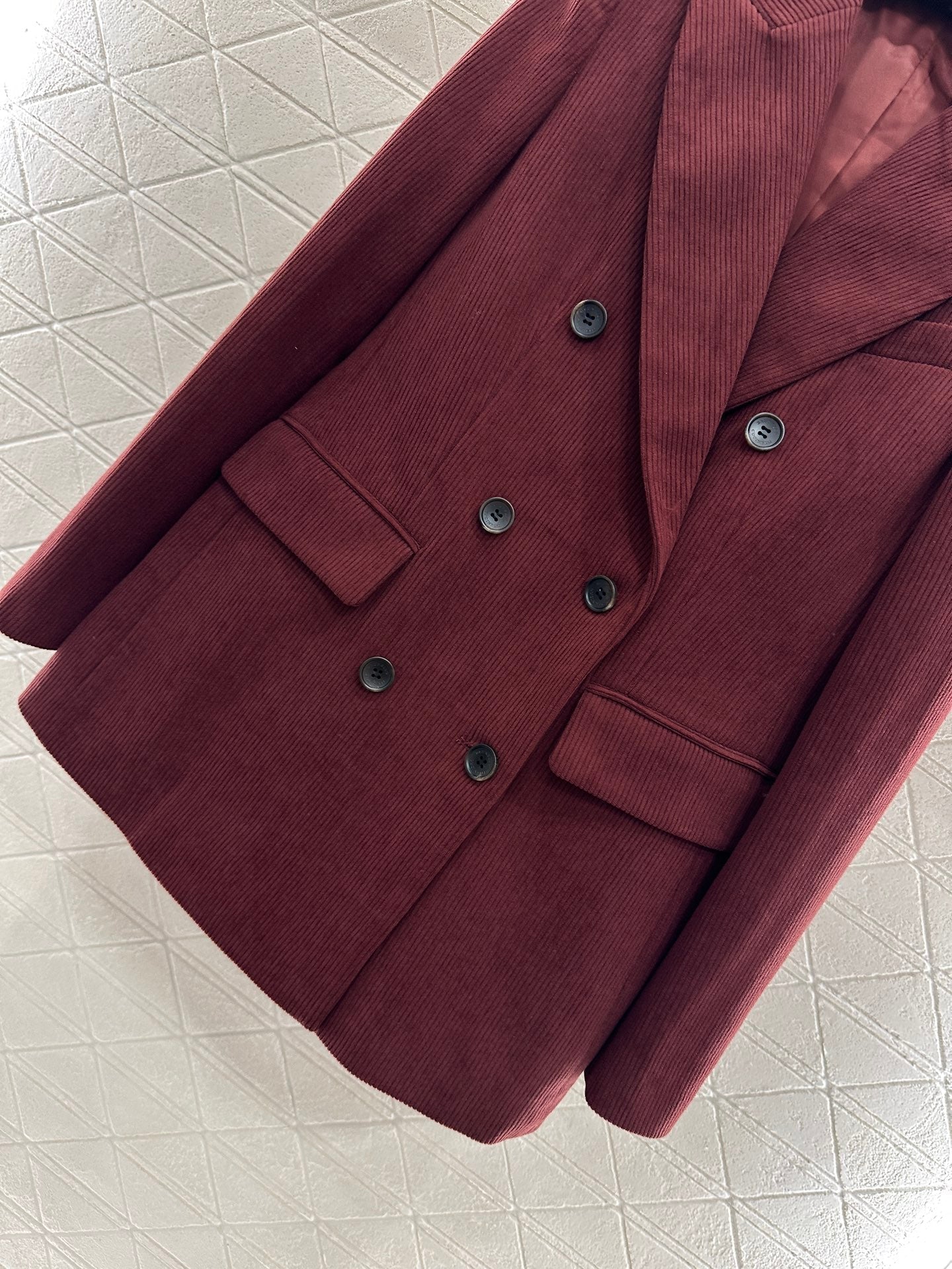 25 Corduroy lapel double breasted suit
