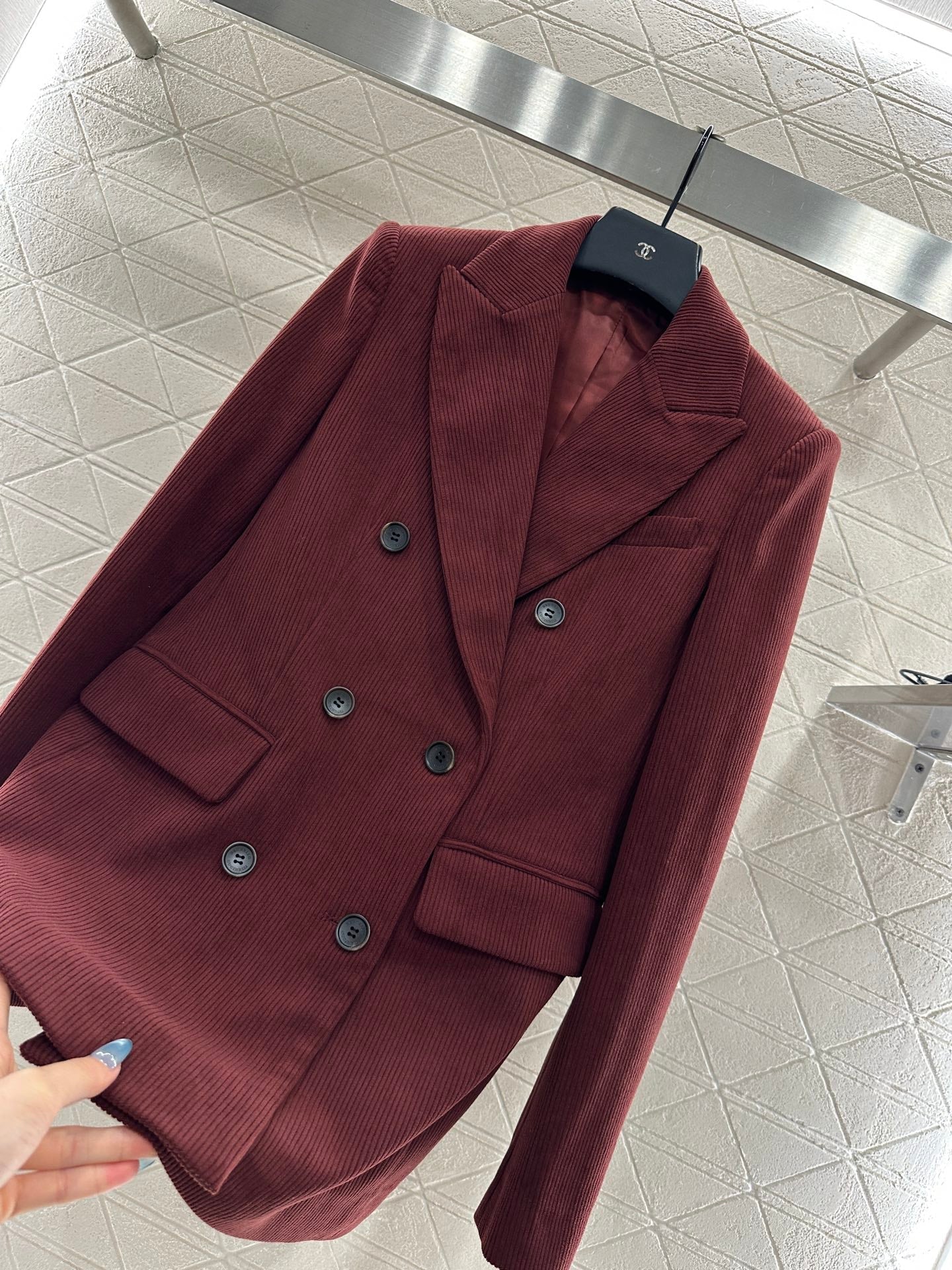 25 Corduroy lapel double breasted suit