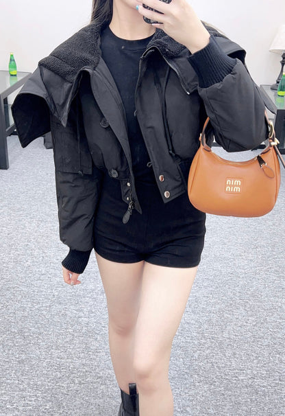 25 Hooded zipper cotton jacket