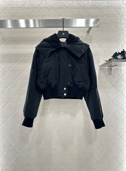 25 Hooded zipper cotton jacket