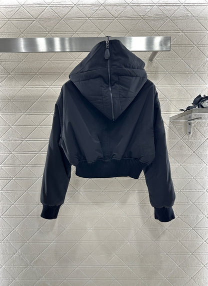25 Hooded zipper cotton jacket