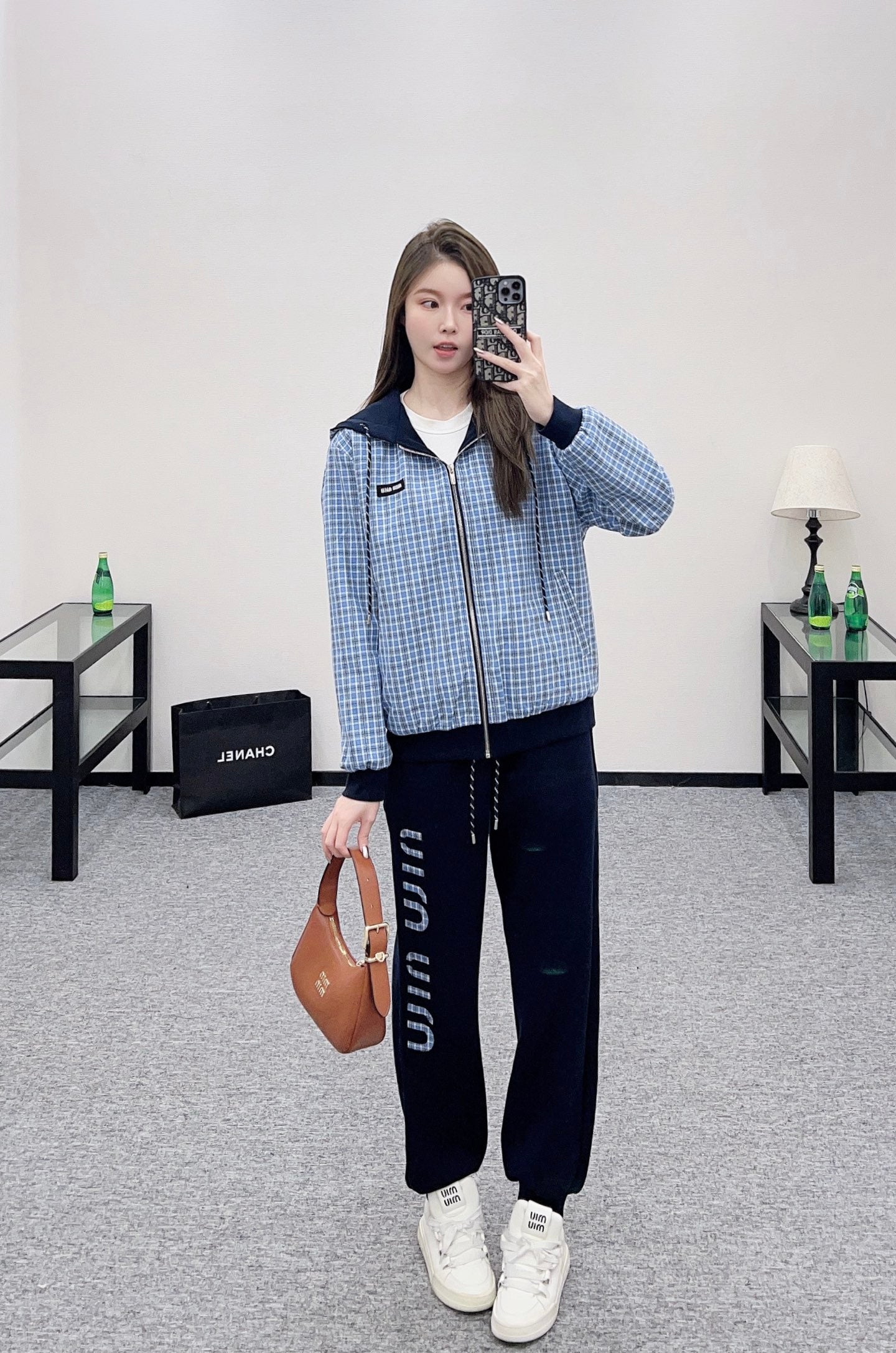 25 Double sided hooded jacket+long pants pure cotton set