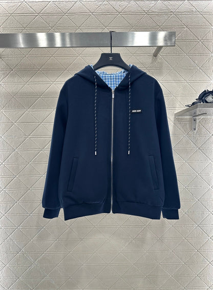 25 Double sided hooded jacket+long pants pure cotton set