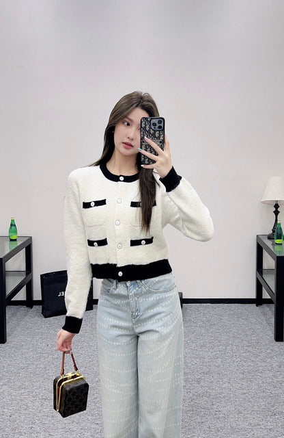 25fw Color blocking pocket cardigan