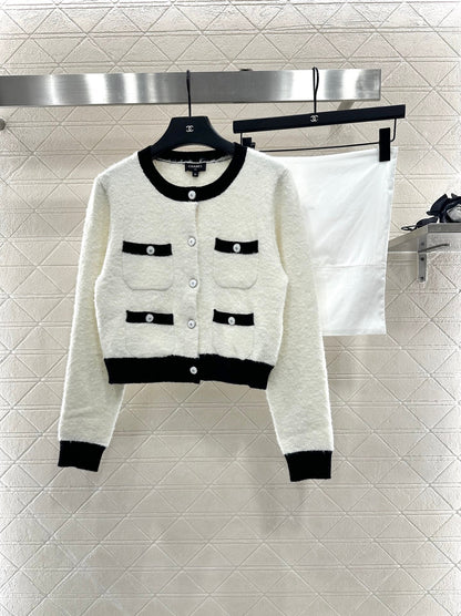 25fw Color blocking pocket cardigan