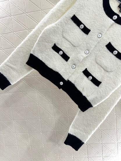 25fw Color blocking pocket cardigan