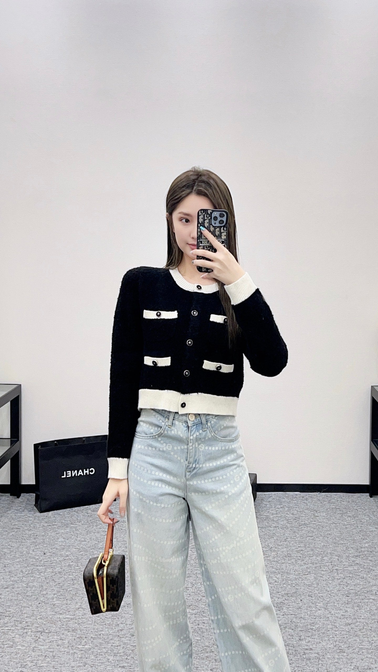 25fw Color blocking pocket cardigan