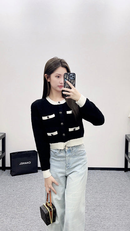 25fw Color blocking pocket cardigan