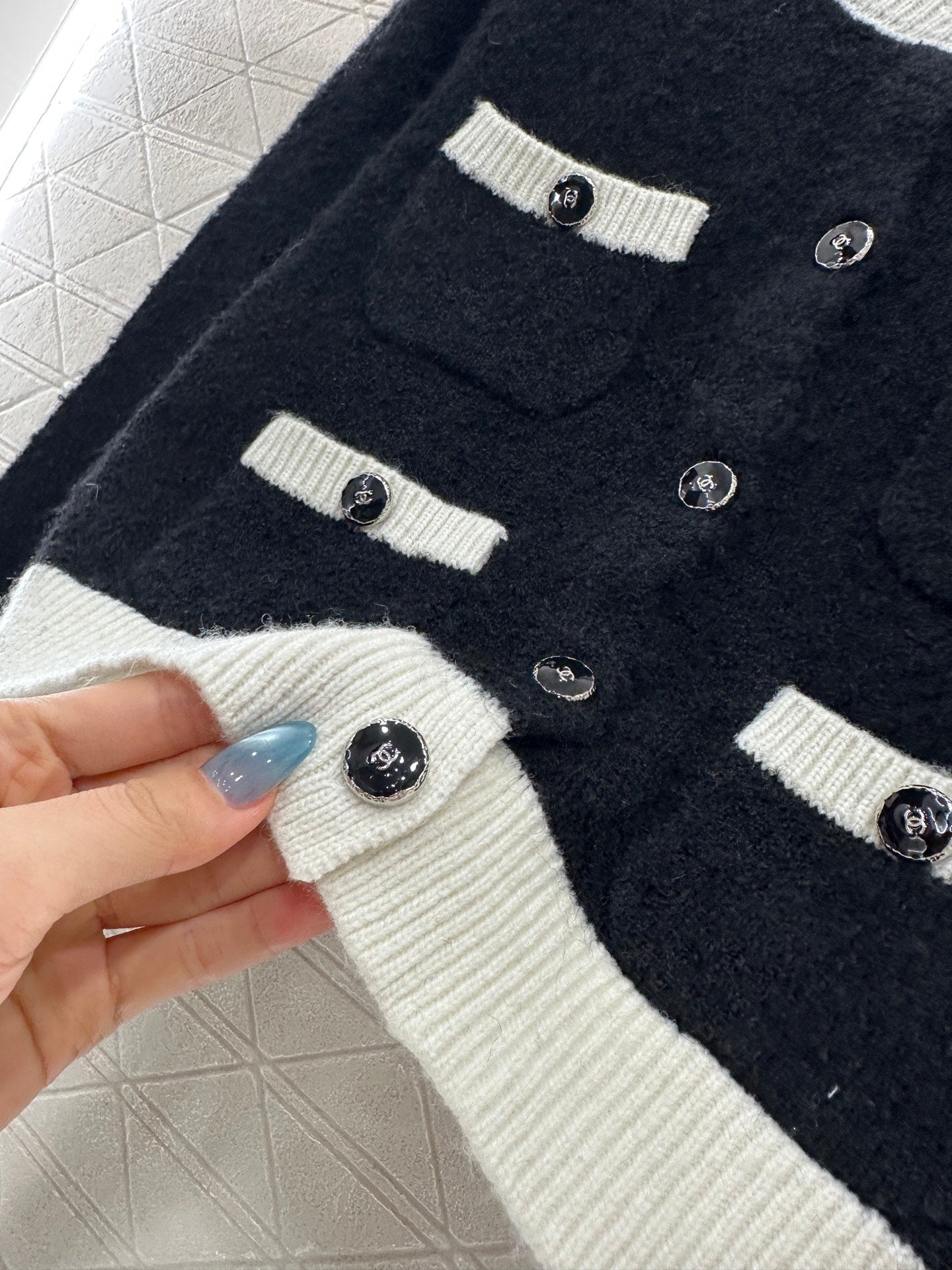 25fw Color blocking pocket cardigan