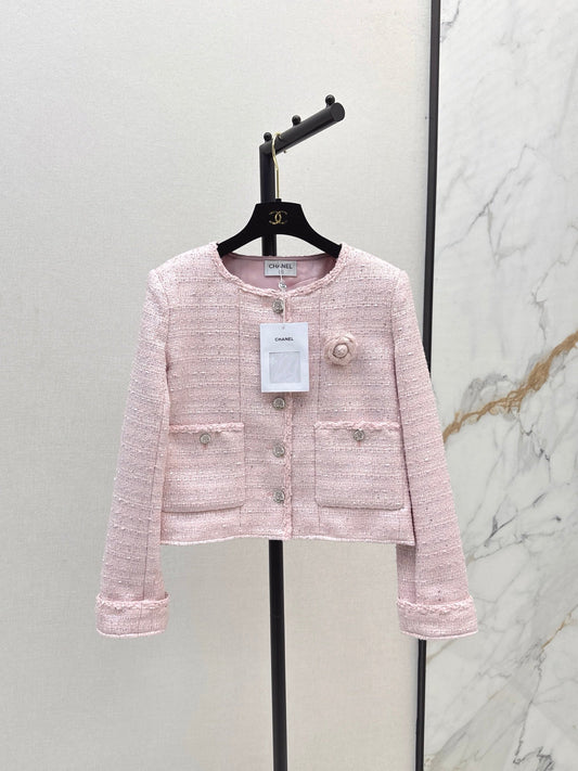 25 Girly pink short woven jacket