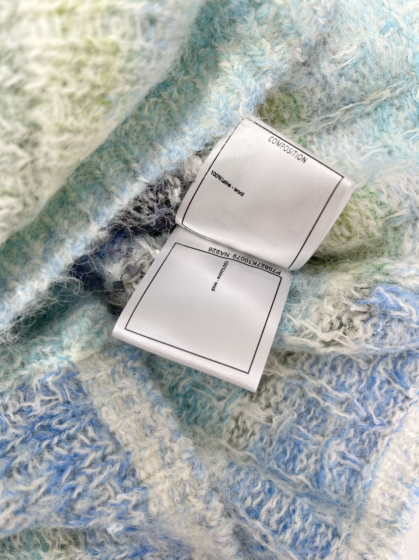 25 Gradient stripe patchwork mohair knitted cardigan