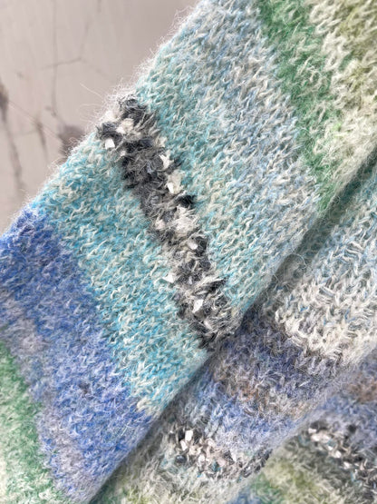 25 Gradient-panel mohair loose sweater