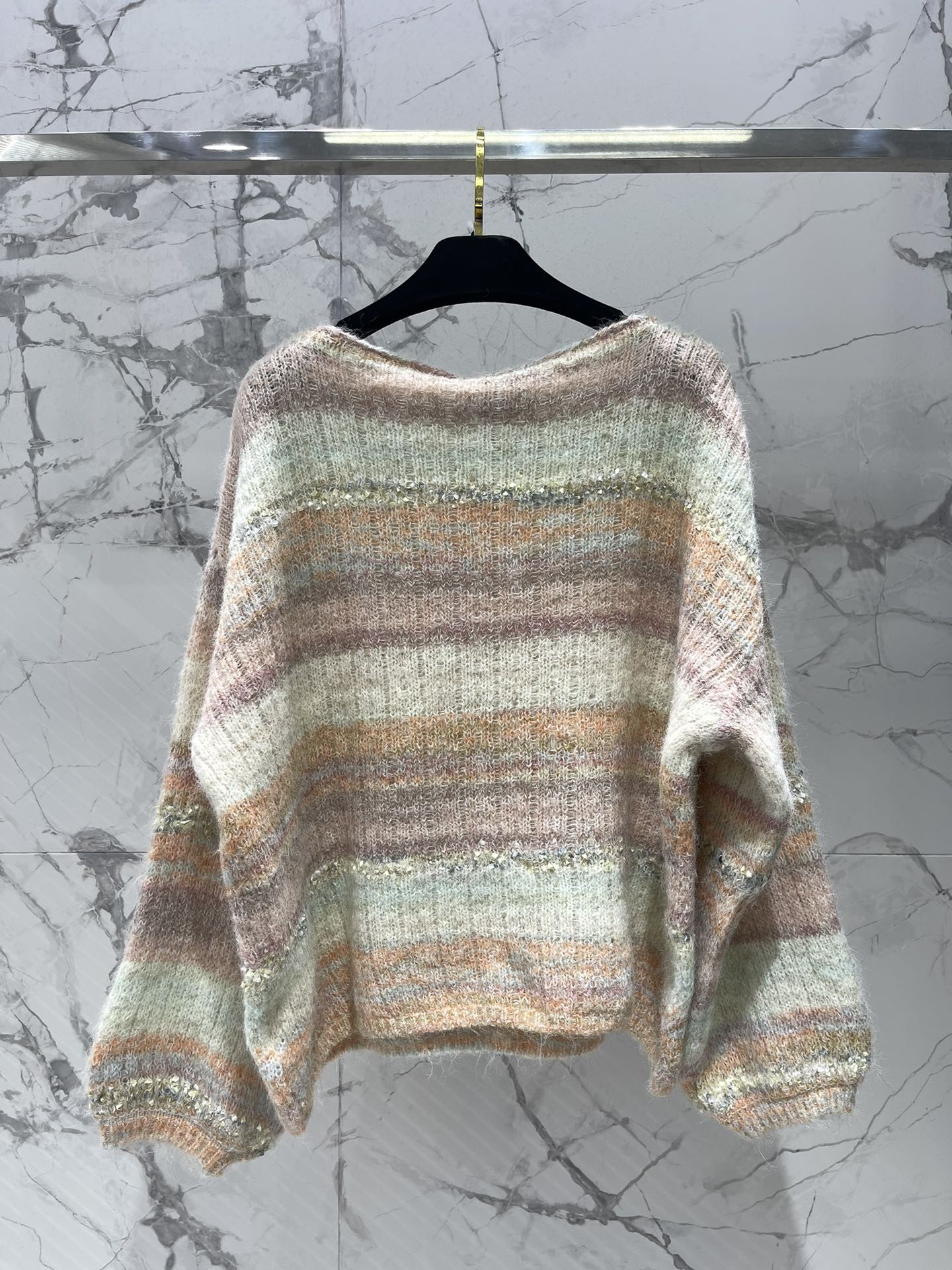 25 Gradient-panel mohair loose sweater