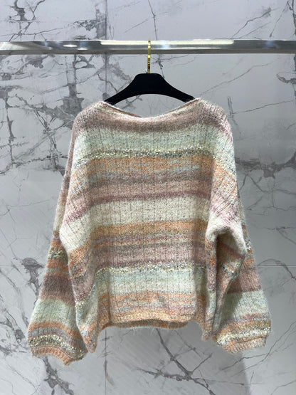25 Gradient-panel mohair loose sweater